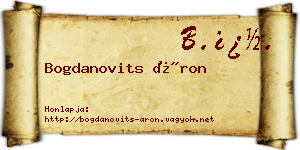 Bogdanovits Áron névjegykártya