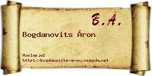 Bogdanovits Áron névjegykártya