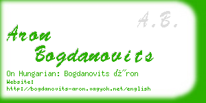 aron bogdanovits business card